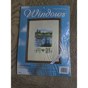 Windows Counted Cross Stitch Kit A Quiet Afternoon Lake Canoe New Scenery